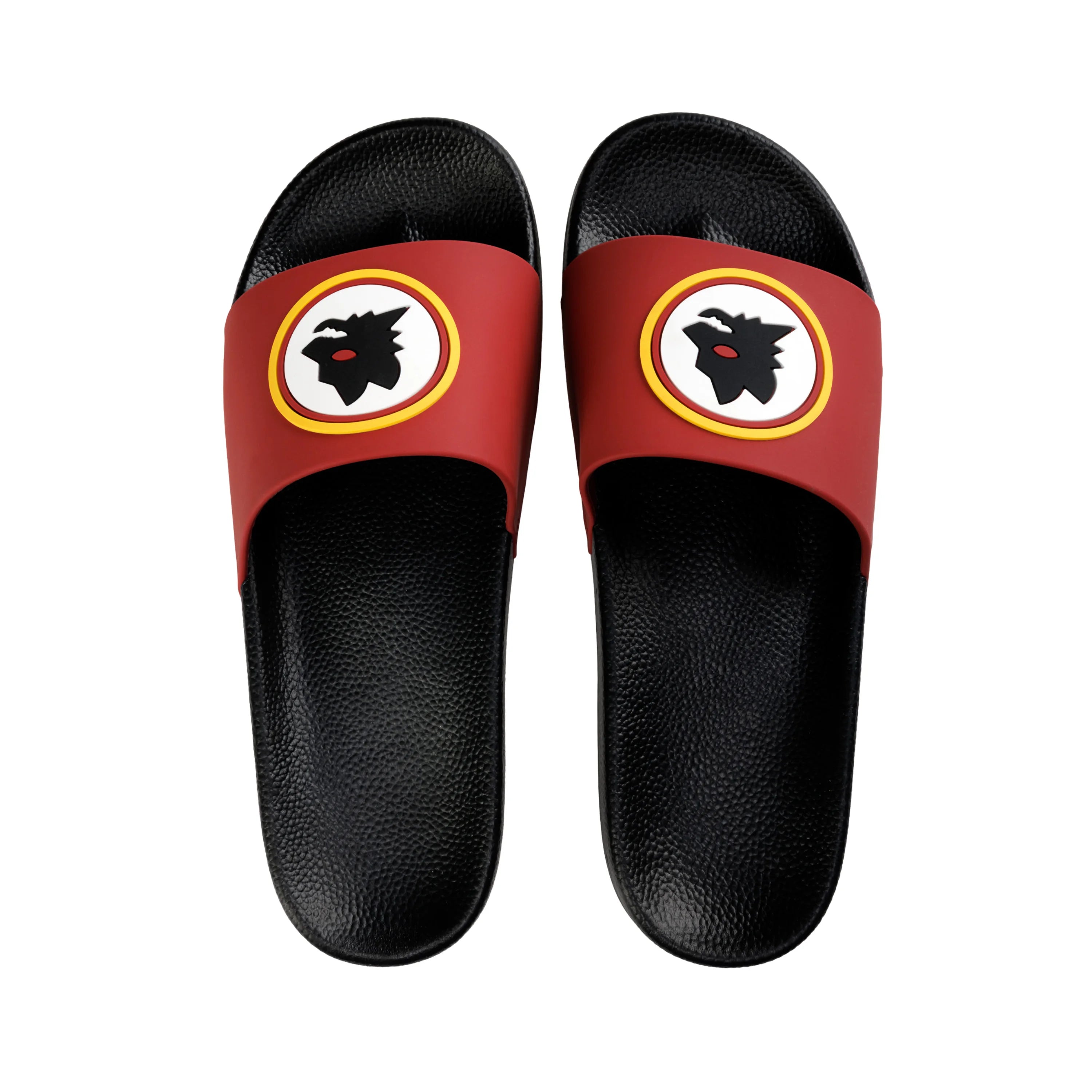 Ciabatte nere a fascia AS Roma con logo Lupetto