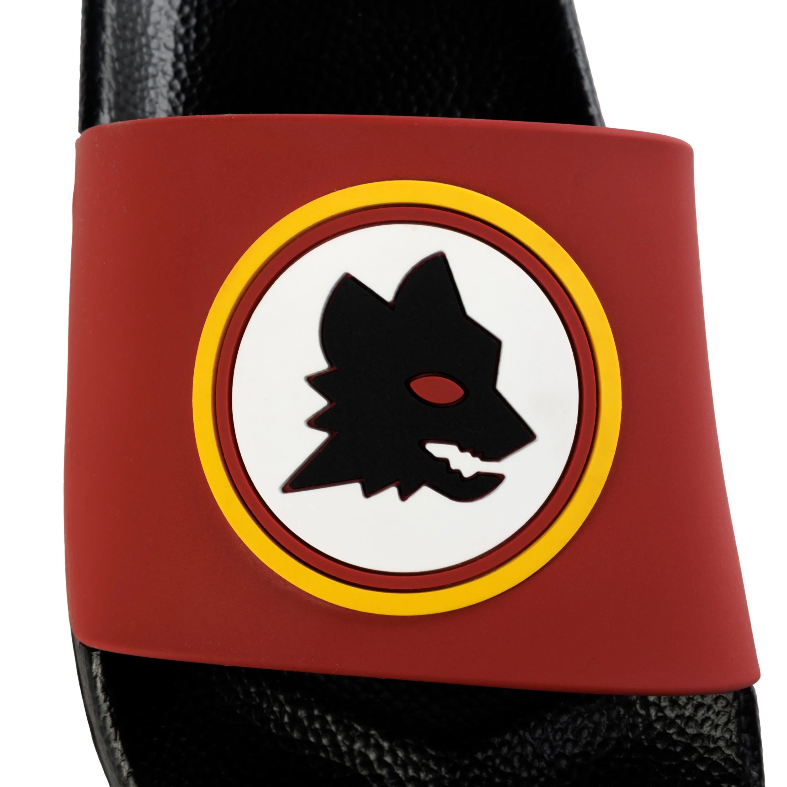 Ciabatte nere a fascia AS Roma con logo Lupetto