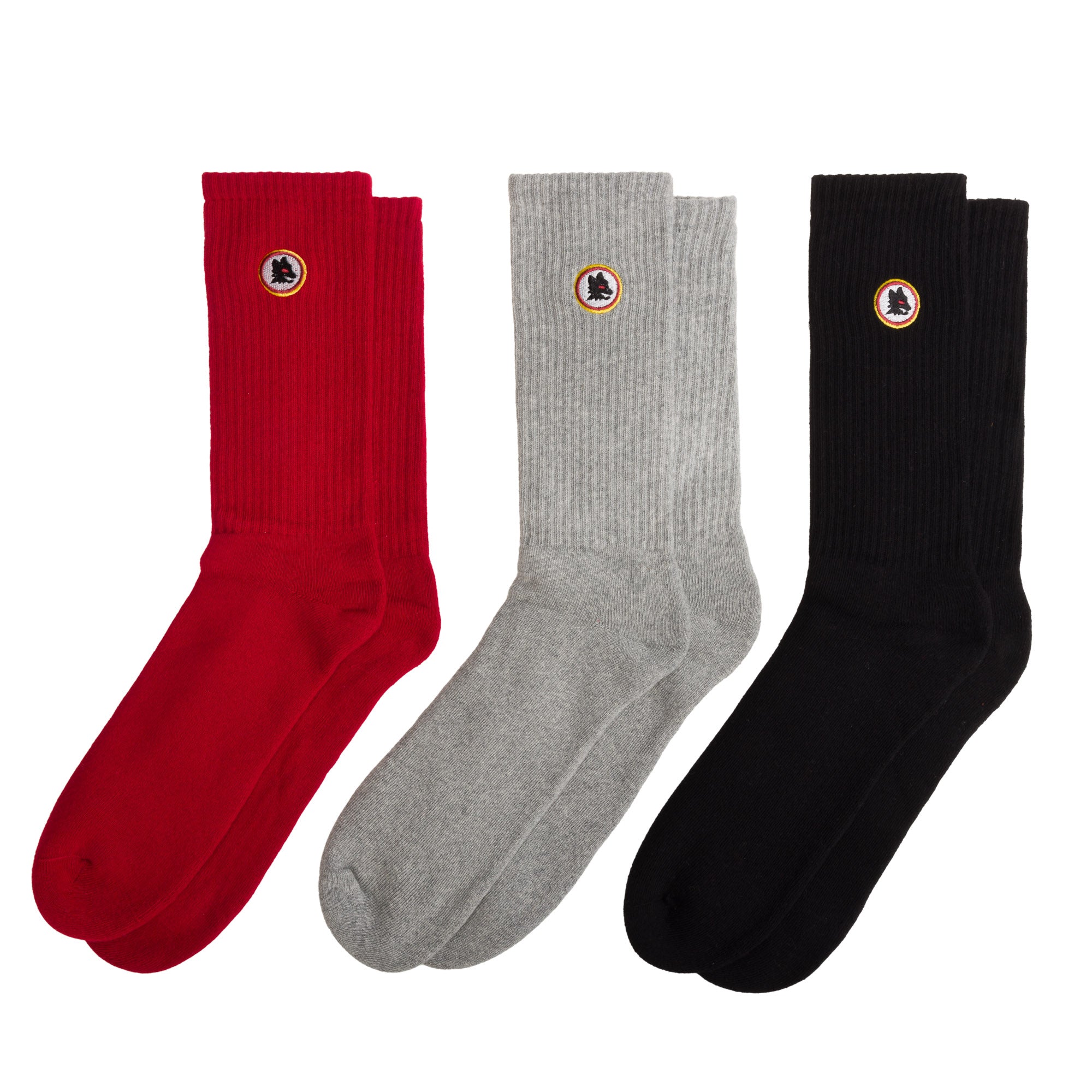 Calze AS Roma con logo Lupetto pack 3 pezzi, Unisex