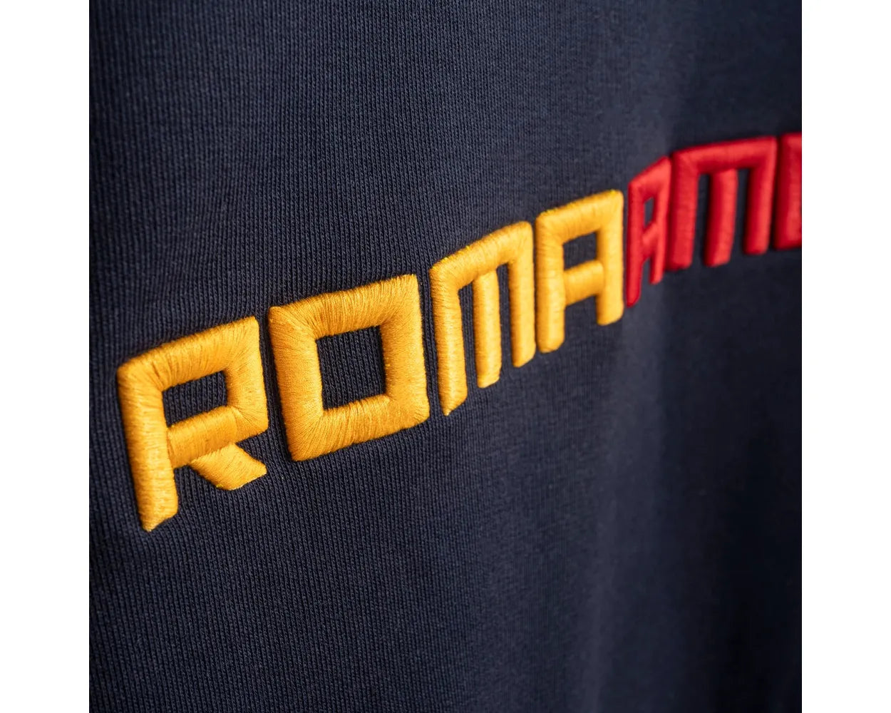 AS Roma Crewneck Sweatshirt with ROMAMOR Embroidered Logo, Adult, Blue