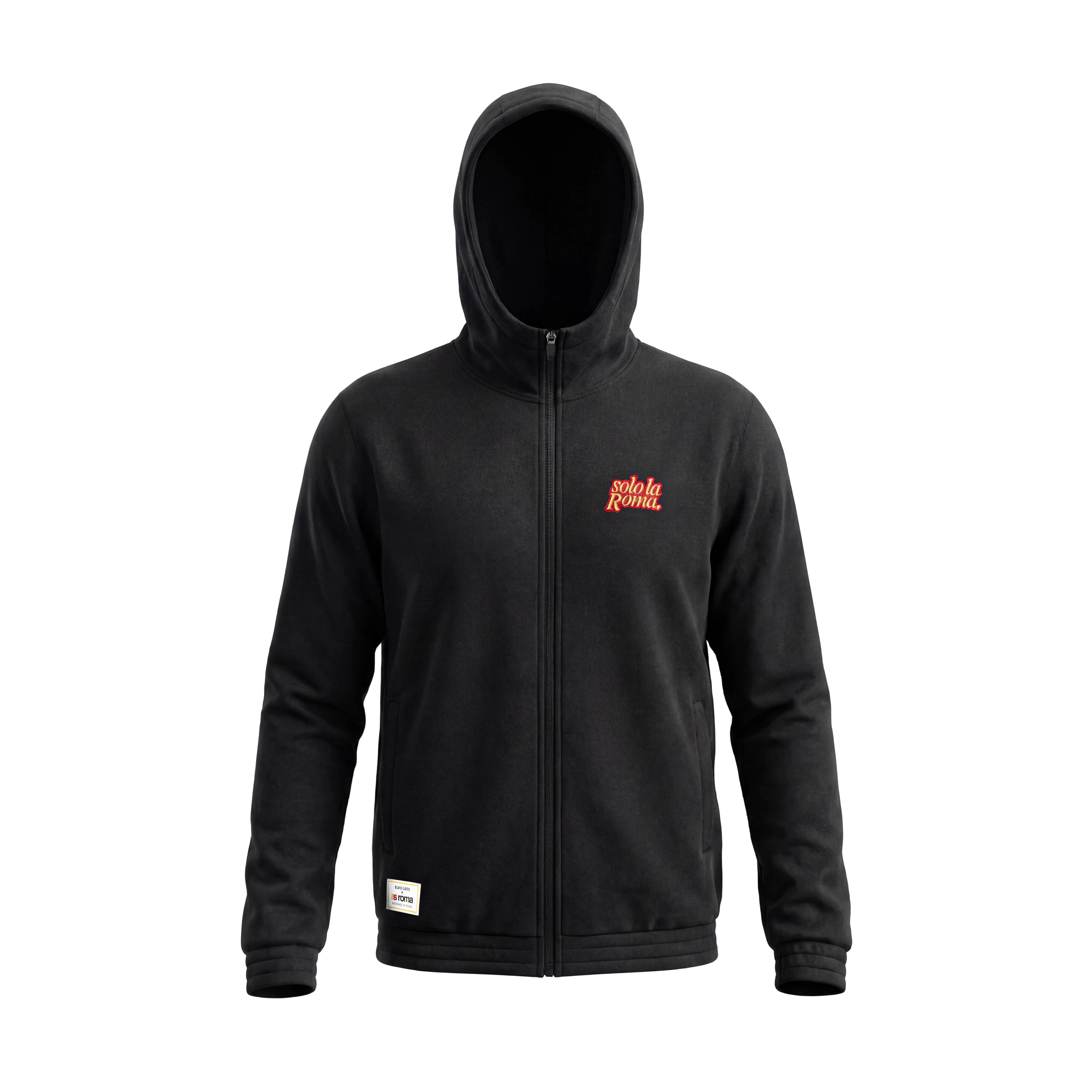 Felpa Full Zip con Cappuccio “Elvis Lives” x AS Roma, Nero