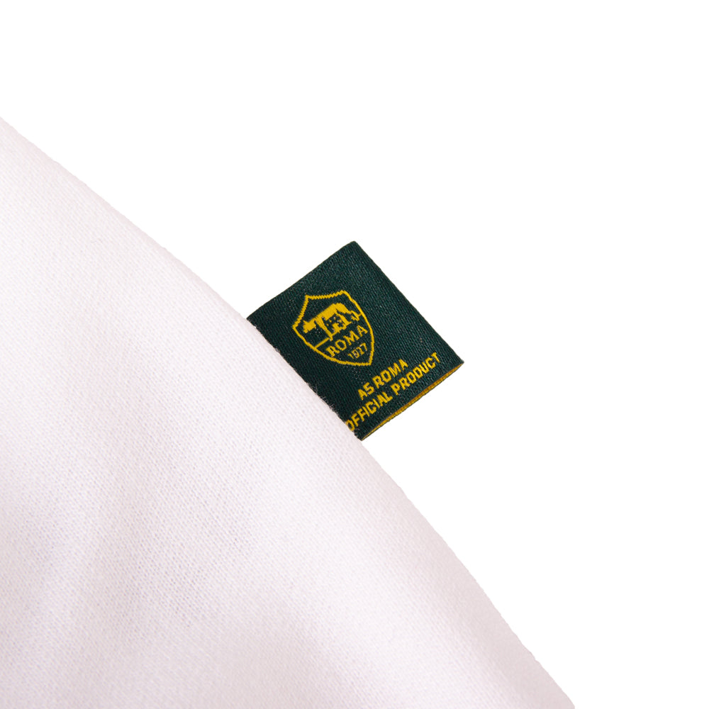 AS Roma Retro Striped Hoodie with Wolf Logo, Adult, White