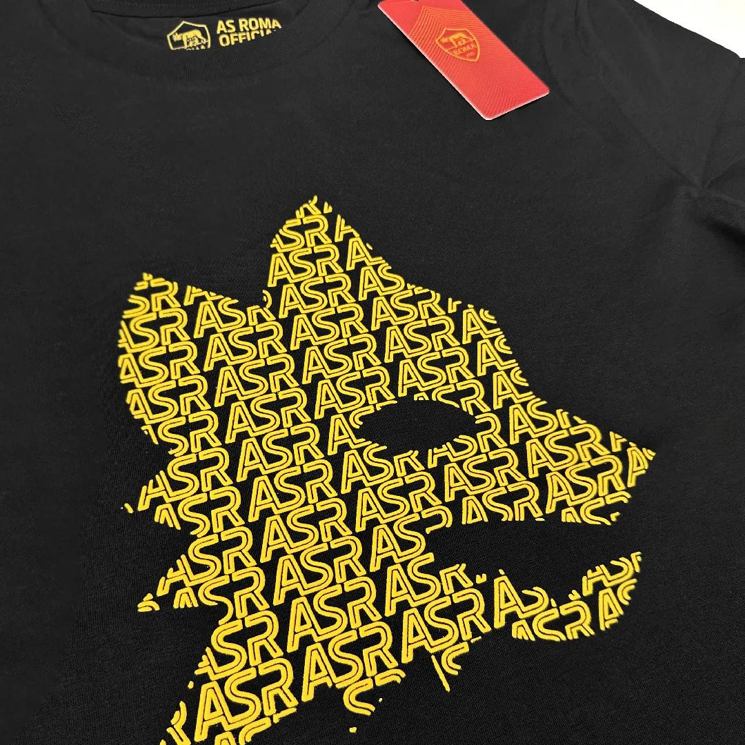 AS Roma Lupetto Logo Collection T-Shirt, Black