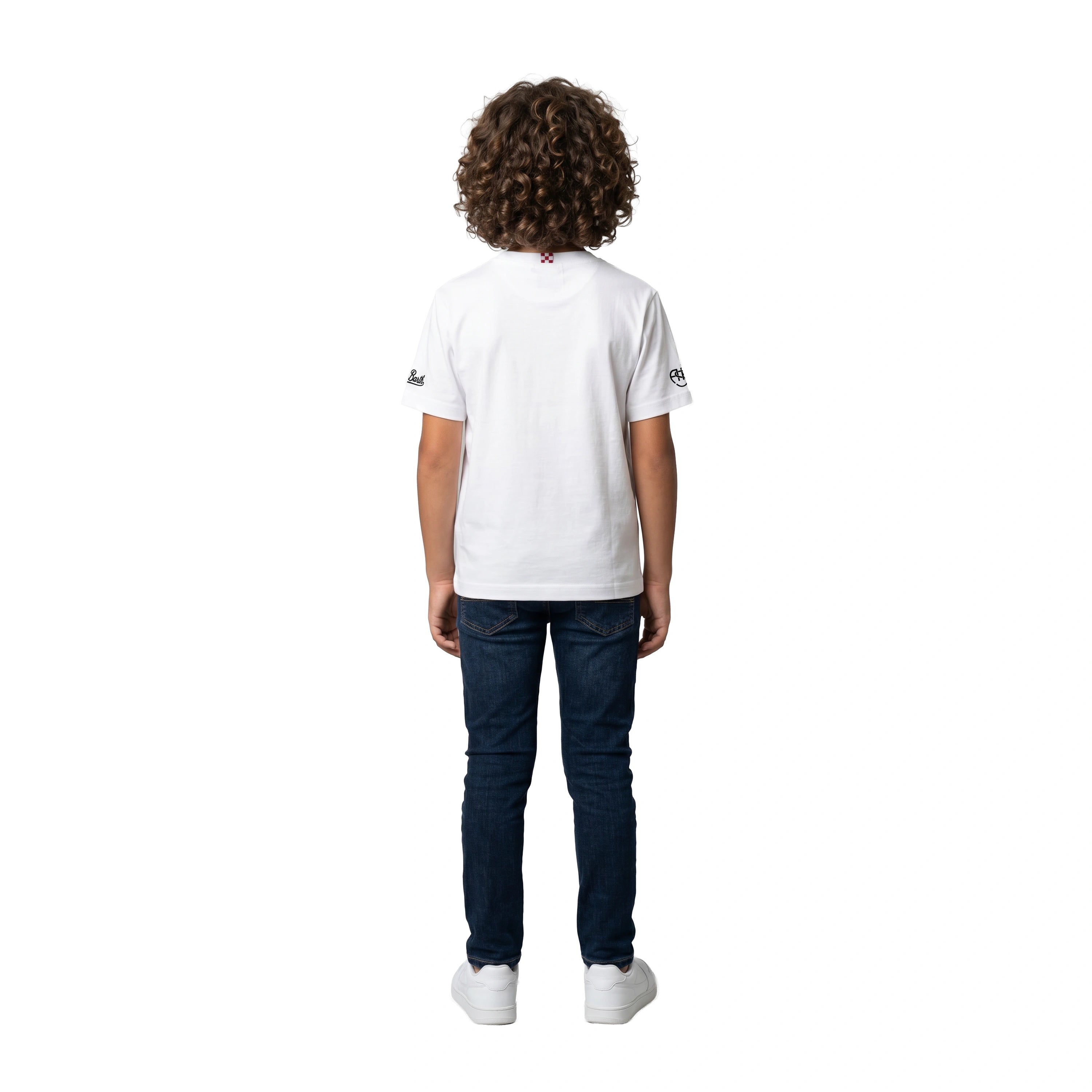 T-shirt Saint Barth "Portofino", Bambino, Bianco, Model Back