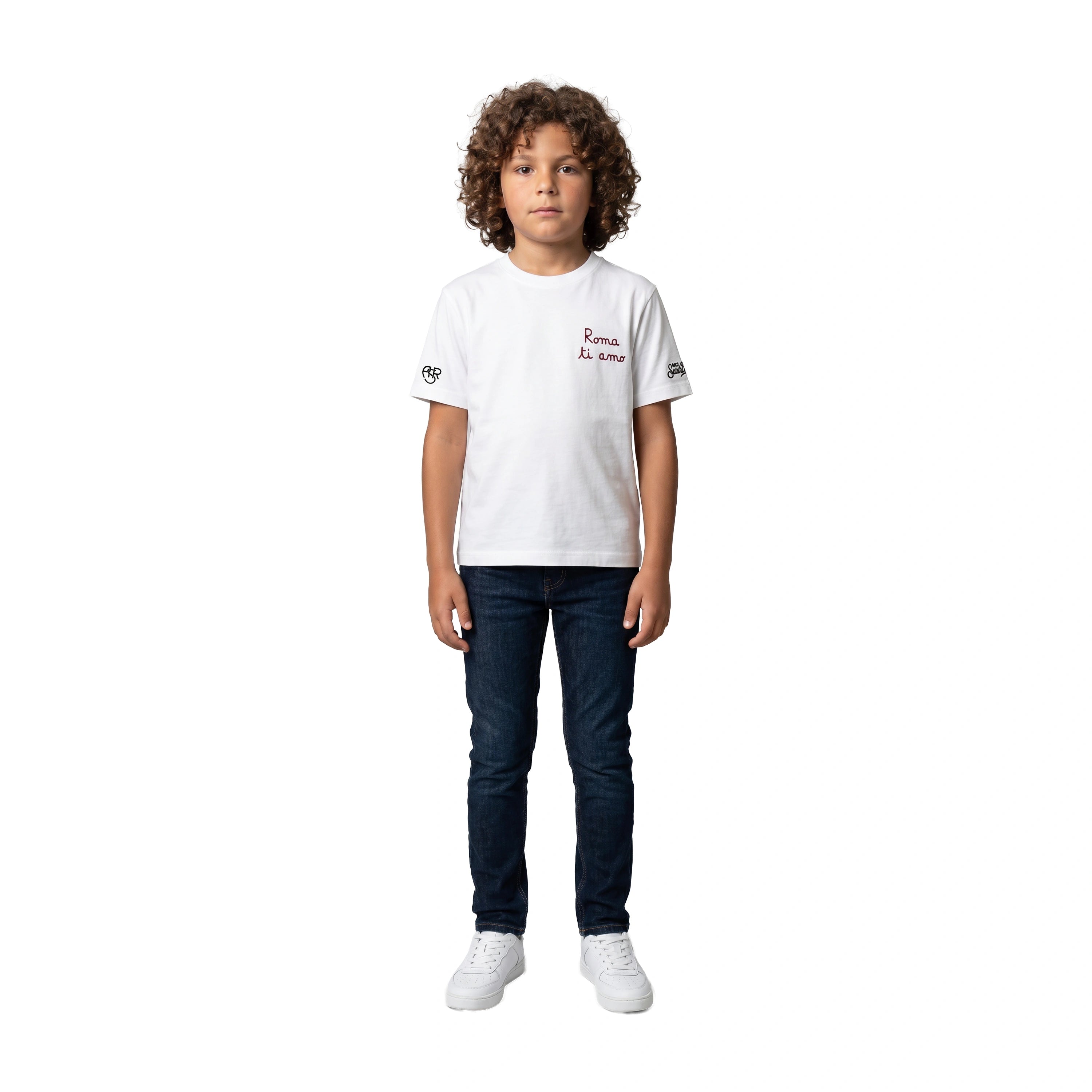 T-shirt Saint Barth "Portofino", Bambino, Bianco, Model front