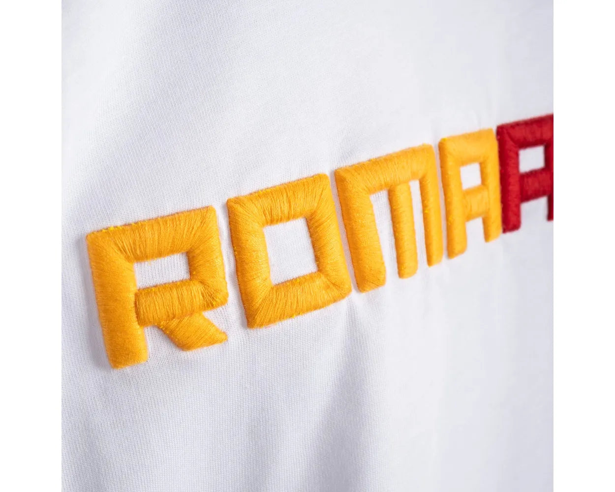 AS Roma T-shirt with embroidered logo ROMAMOR, Adult, White